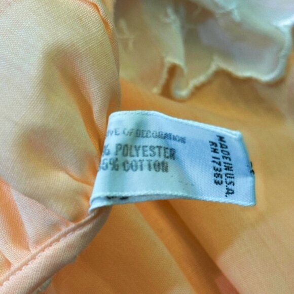 VTG Komar Sleeveless Nightgown SMALL Peach White Embroidered Scalloped Neckline - Picture 8 of 9